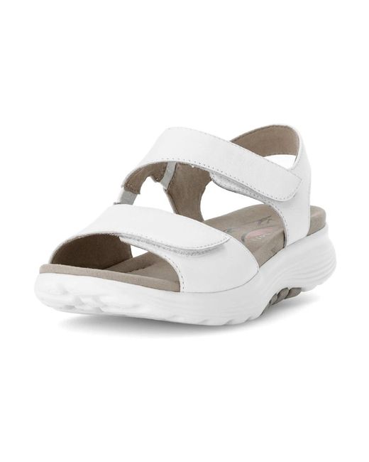 Gabor White Flat Sandals
