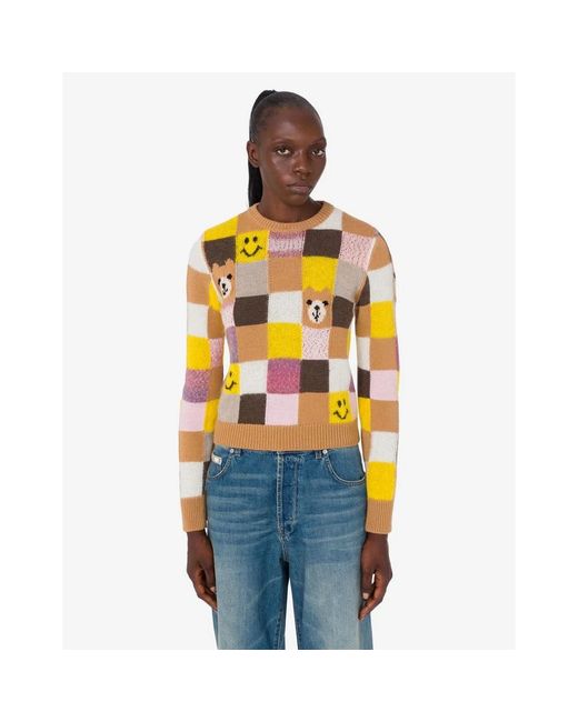 Moschino Yellow Round-Neck Knitwear