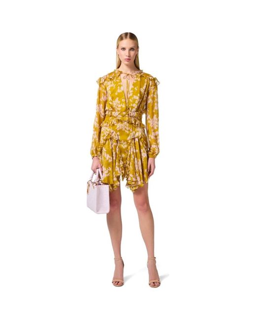 Elisabetta Franchi Yellow Short Dresses