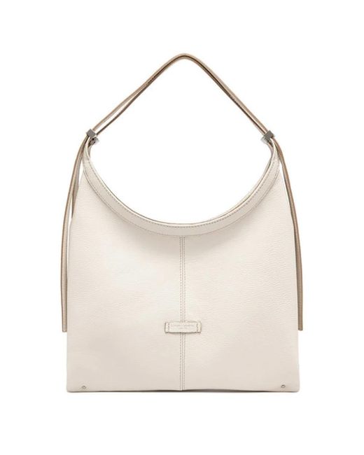 Gianni Chiarini Natural Weiße Leder Norma Handtasche Mit Reißverschluss