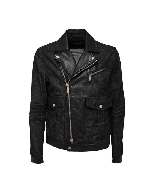Leather Jackets DSquared² de hombre de color Black