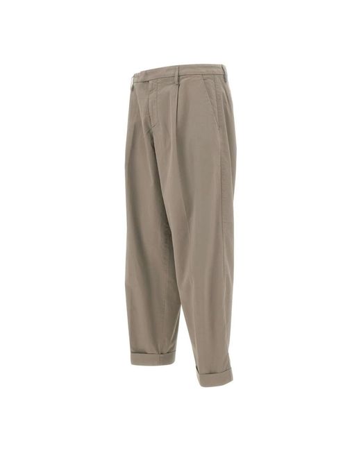 Dondup Gray Straight Trousers for men