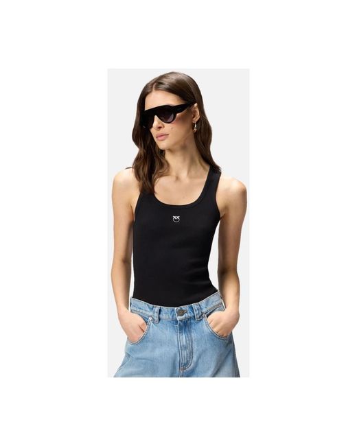 Pinko Black Sleeveless Tops