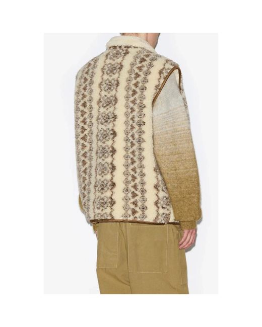 Isabel Marant Jassen ,Veelkleurig ,Nylon Shearling Max Vest Mouwloos Bedrukt in het Natural voor heren