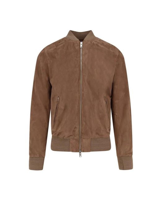 DFOUR® Suede Bomberjack in het Brown voor heren