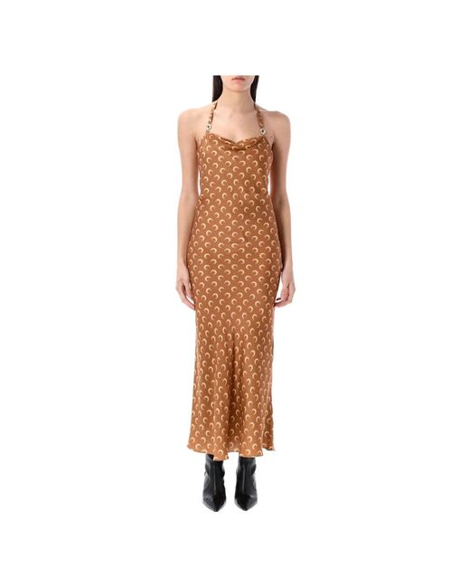 MARINE SERRE Maxi Dresses in het Brown