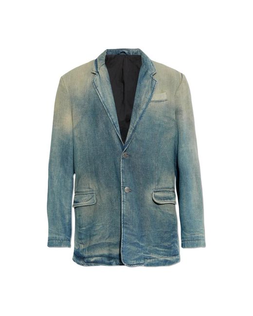DIESEL Jassen ,Blauw ,Denim Denim Blazer in het Blue