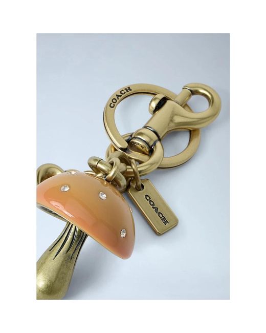 COACH Accessoires ,Geel ,Bag Charm in het Metallic