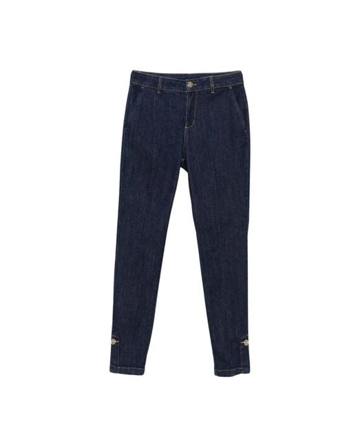 Liu Jo Blue Blaue Denim Jeans Mit Dekorativen Knöpfen