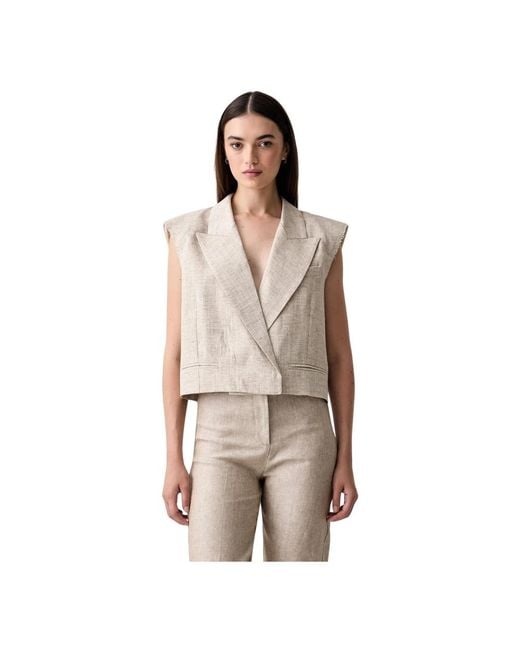 ViCOLO Jassen ,Katoen Dubbelrijige Gilet Tab 1440 in het Natural