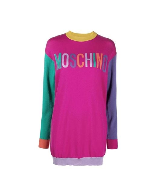 Moschino Pink Knitted Dresses