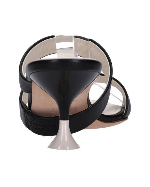 3Juin Black Heeled Mules
