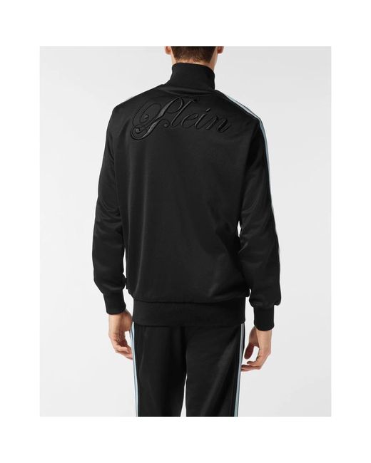 Philipp Plein Hoodies & Sweatvesten ,Zwart ,Katoen Tracksuit Jacket Stripes in het Black voor heren