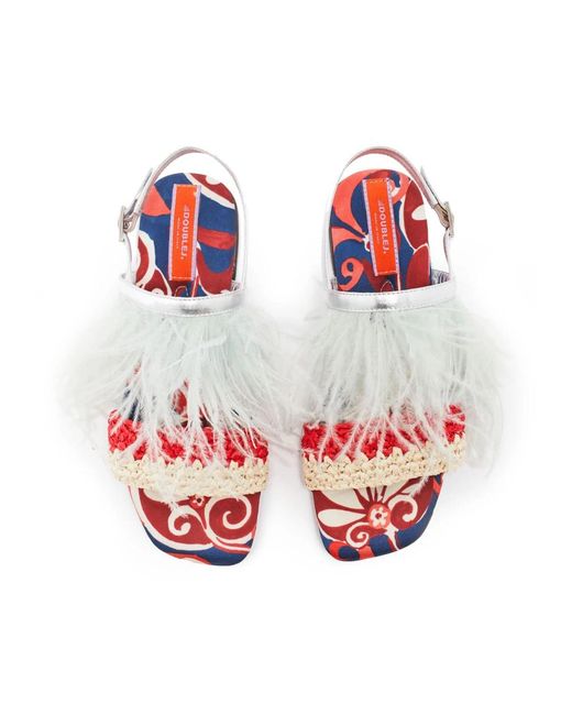 LaDoubleJ Schoenen ,Veelkleurig ,Fireworks Burst Sandalen in het Red