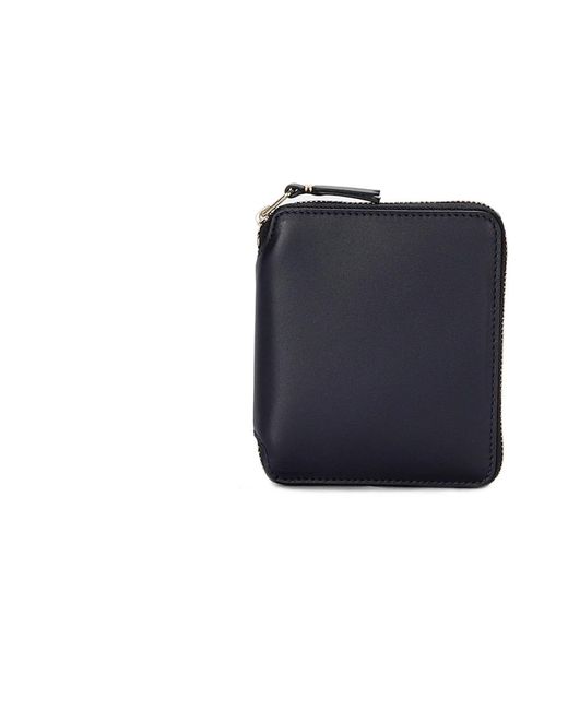 Comme des Garçons Accessoires ,Blauw ,Leer Marineblauwe Portemonnee Met Ritssluiting in het Blue