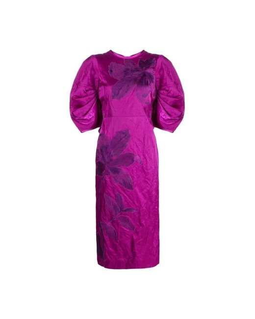 Erdem Midi Jurk in het Purple