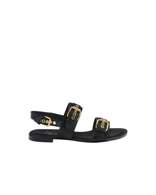 Agl Attilio Giusti Leombruni Black Flat Sandals