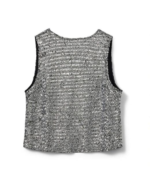 Sofie Schnoor Gray Metallisches Top Mit V-Ausschnitt Hinten