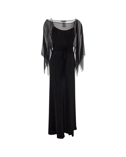 Alberta Ferretti Black Elegantes Damenkleid Mit Oberer Verzierung