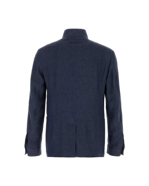 Zegna Blue Light Jackets for men