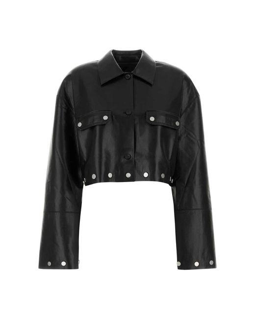 Nanushka Jassen ,Zwart ,Zwarte Synthetisch Leren Kassie Shirt in het Black