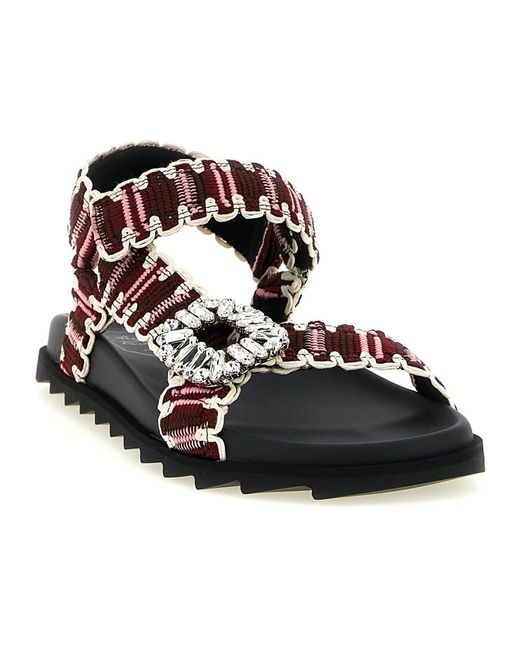 Roger Vivier Black Flat Sandals
