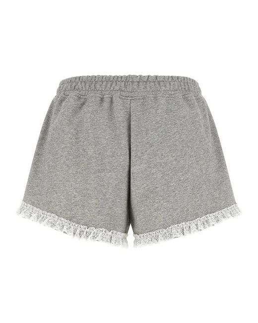 Ganni Isoli Katoen Mélange Shorts in het Gray