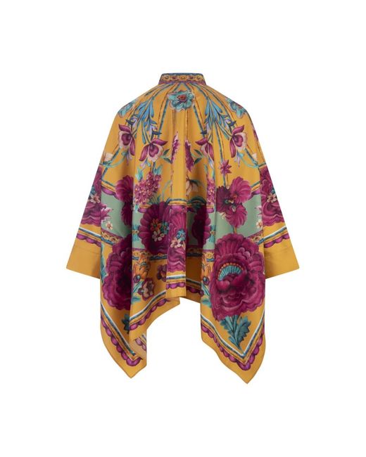 LaDoubleJ Overhemden ,Veelkleurig ,Zodiac Placée Marigold Zijden Shirt in het Multicolor