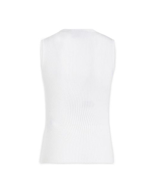 McQueen White Sleeveless Tops