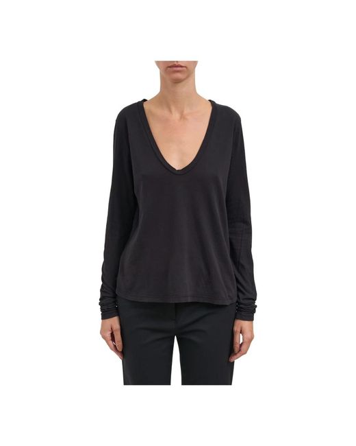 James Perse Black Long Sleeve Tops