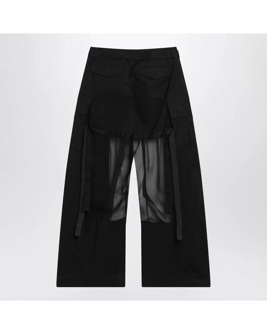 Sacai Black Wide Trousers