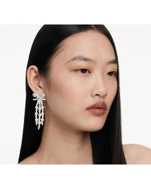 Earrings Self-Portrait de color White