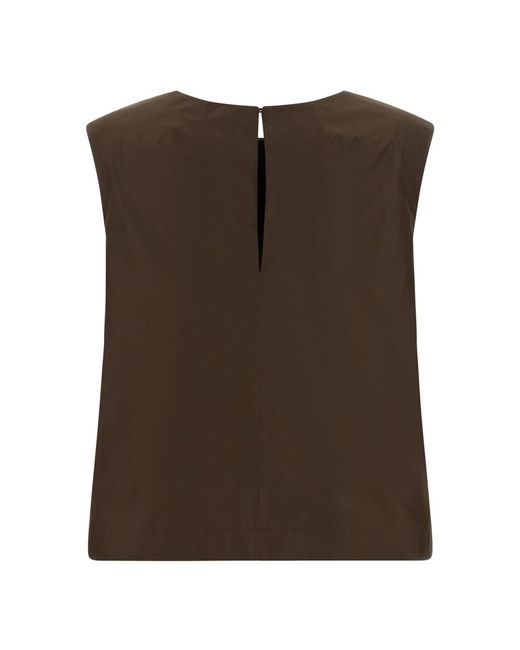 P.A.R.O.S.H. Brown Sleeveless Tops