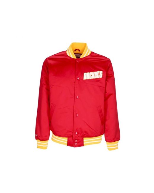 Mitchell & Ness Jassen ,Rood ,Satijn Bomberjacks in het Red voor heren