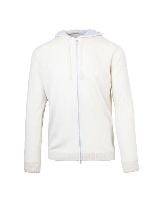 Eleventy White Zip-Throughs for men