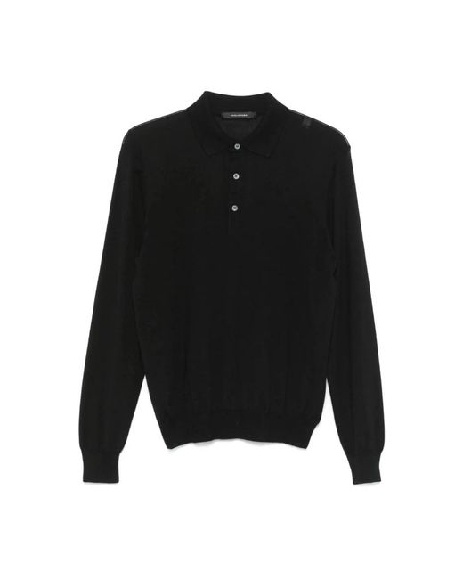 Tagliatore Black Polo Shirts for men