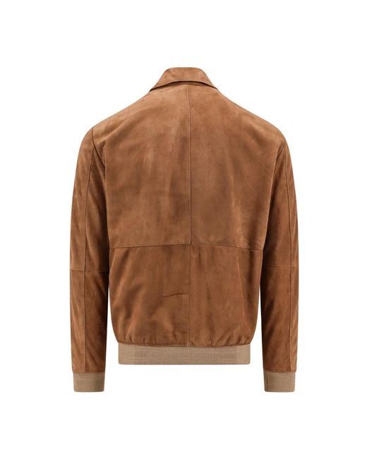 DFOUR® Brown Leather Jackets for men