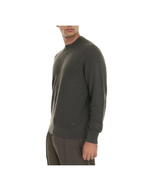 Emporio Armani Round-Neck Knitwear in het Gray voor heren