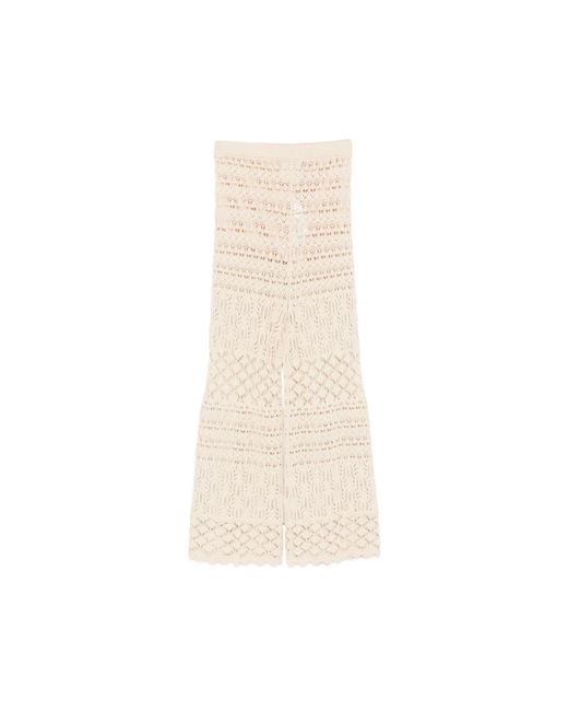 Semicouture Natural Wide Trousers