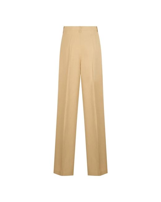 Alberta Ferretti Natural Wide Trousers