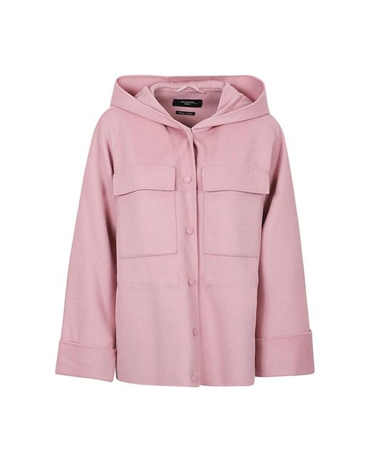 Chaqueta de lana doble con cintura elástica Weekend by Maxmara de color Pink