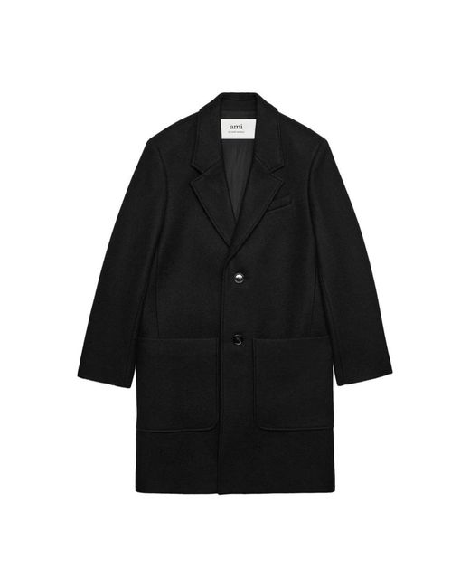 AMI Black Single-Breasted Coats