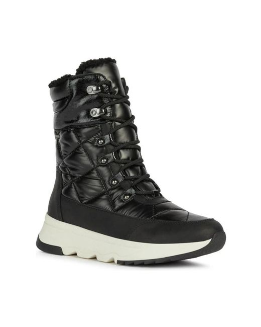 Geox Black Lace-Up Boots