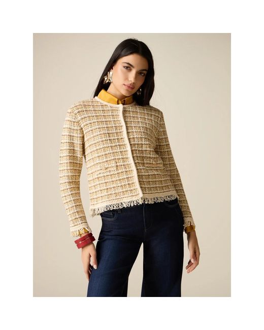 Tweed Jackets Oltre de color Natural