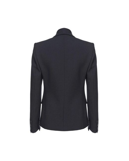 Pinko Jassen ,Zwart ,Zwarte Shawl Revers Jas in het Blue