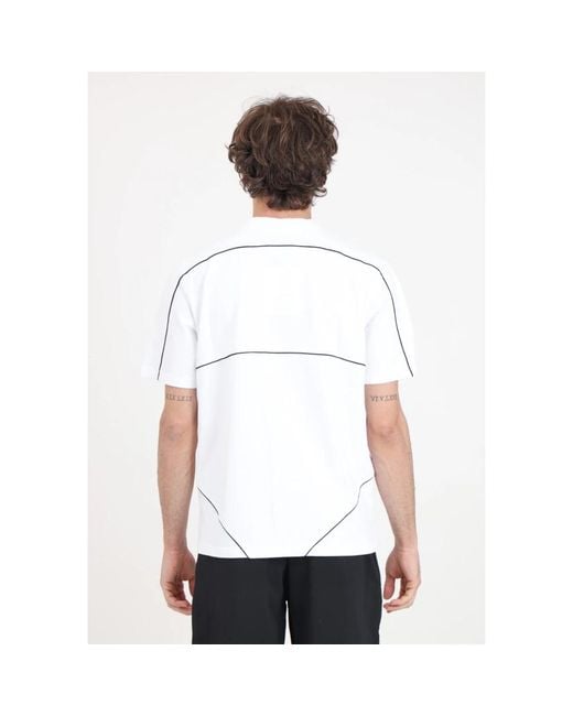 Arte' Weiße t-shirt trevor kontrast prägung nähte in White für Herren