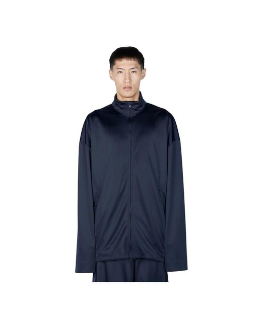 Balenciaga Jassen ,Blauw ,Polyester Sportieve Track Jacket Met Ritssluiting in het Blue voor heren