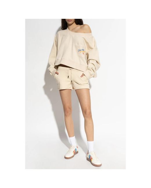 DSquared² Hoodies & Sweatvesten ,Katoen Sweatshirt Capsule Summer Lovers in het Natural