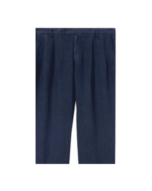 Mc2 Saint Barth Blue Straight Trousers for men