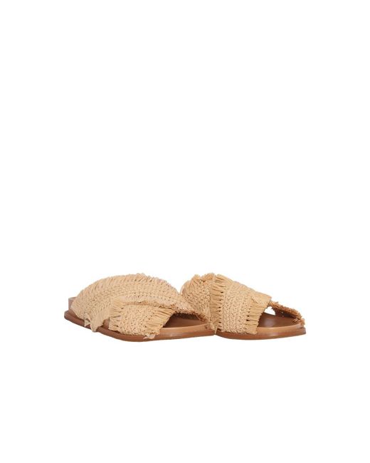 Michael Kors Natural Peyton Fransen-Sandalette Aus Häkeloptik